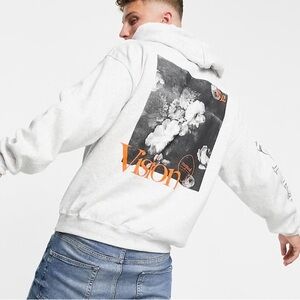 Topman Heather Gray Vision Hoodie